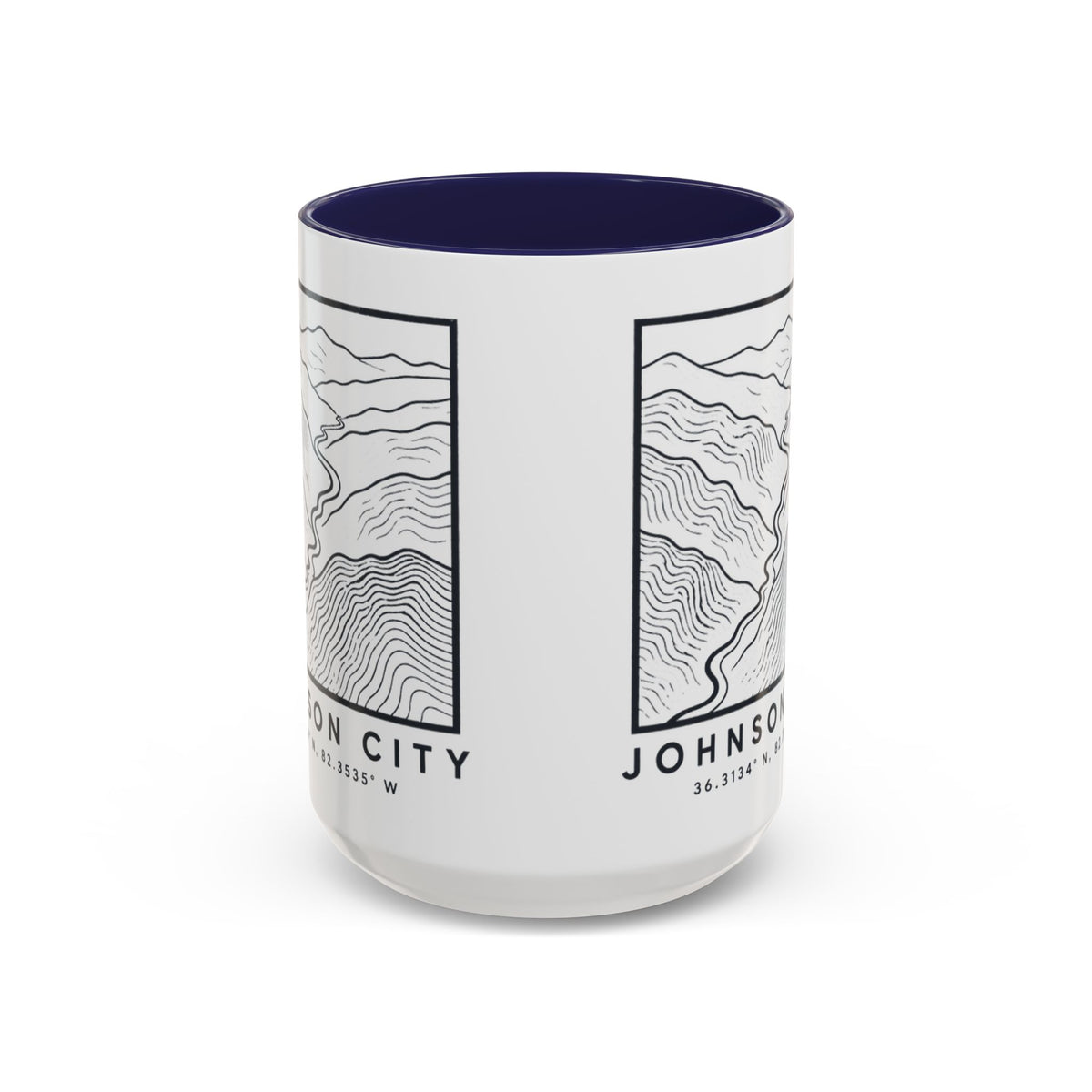 Johnson City Topo Map Accent Mug