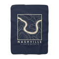 Nashville Topo Map Sherpa Blanket (Navy)
