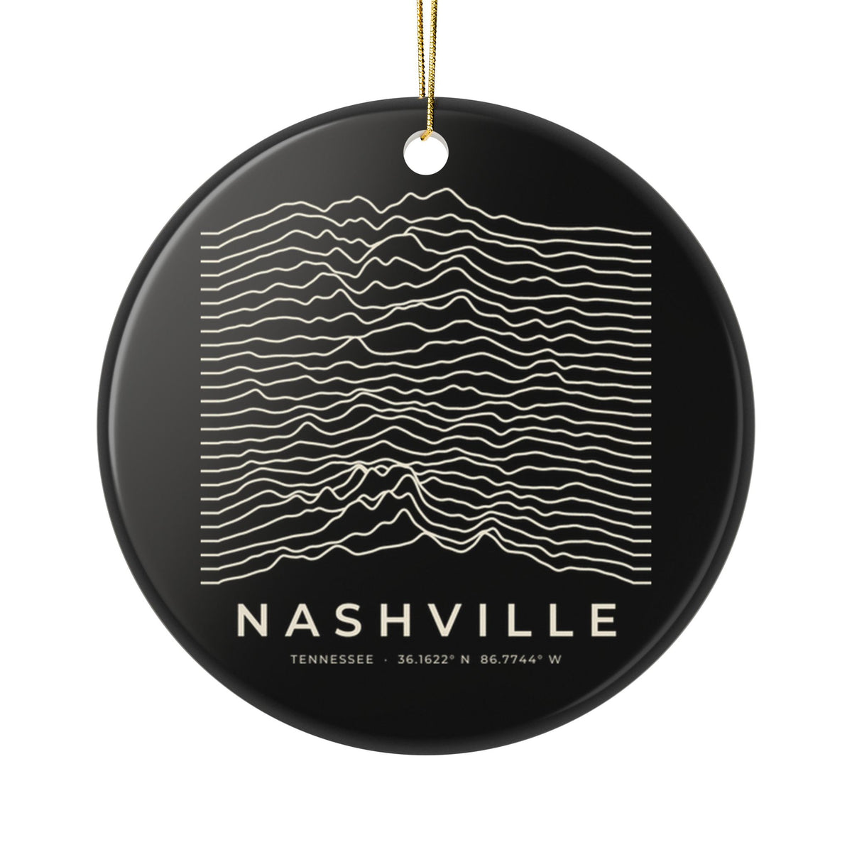 Nashville Ridgeline Ornament (Black)