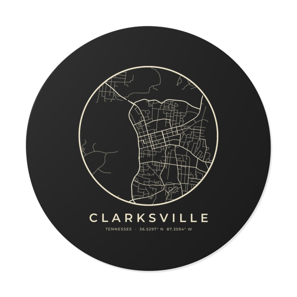 Clarksville Street Map Sticker (Black)