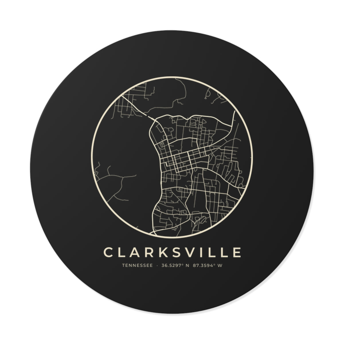 Clarksville Street Map Sticker (Black)
