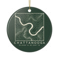 Chattanooga Topo Map Ornament (Forest Green)