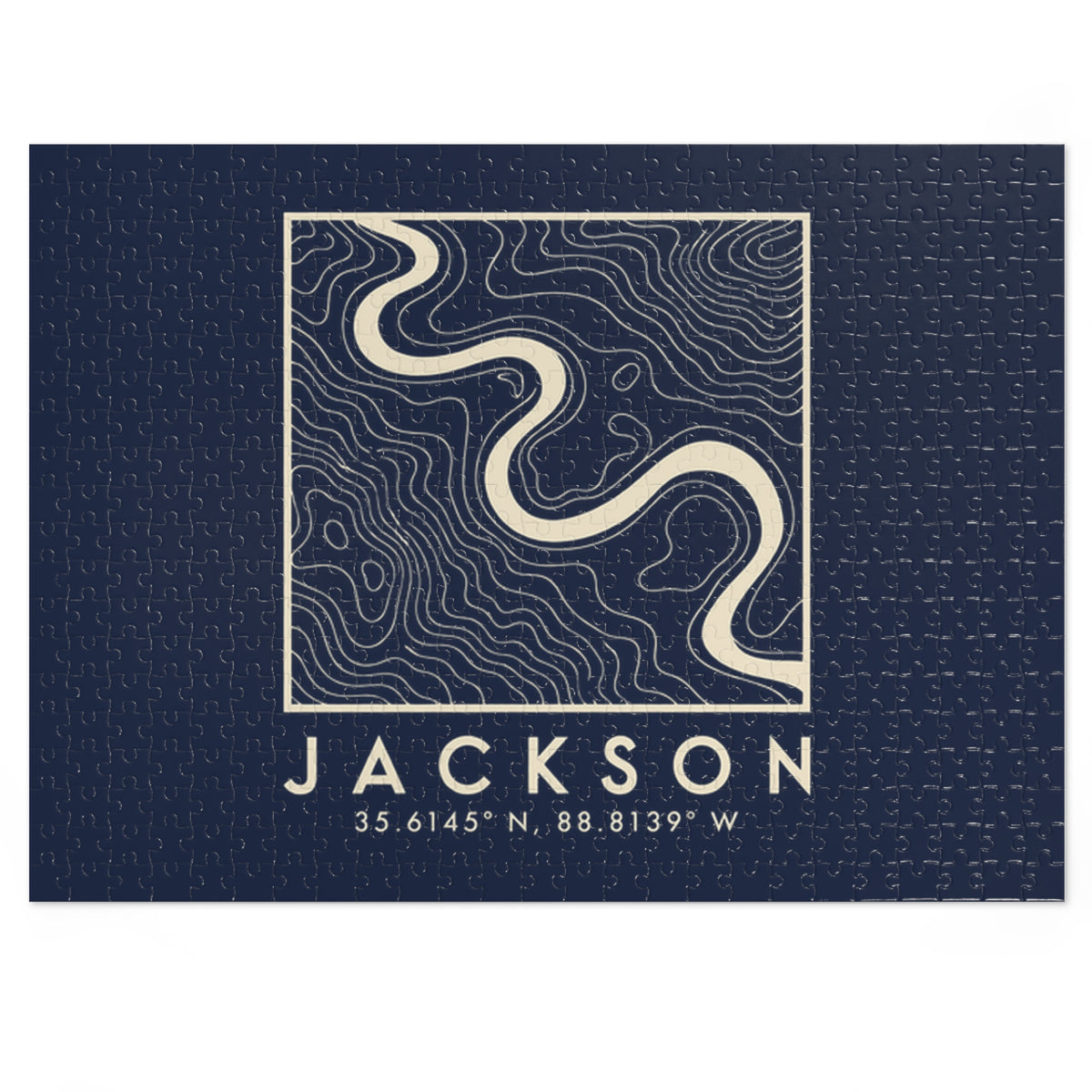 Jackson Topo Map Puzzle (Navy)